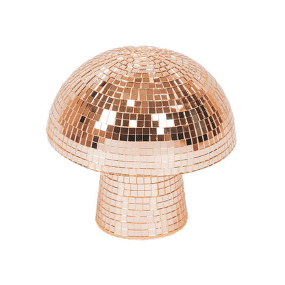 Ornament - Disco -Mushroom - Glass - Rose Gold- 14x14x14cm