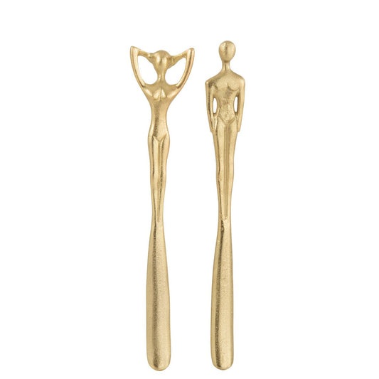 J-Line Schoenlepel Man/Vrouw Aluminium Goud Assortiment Van Twee