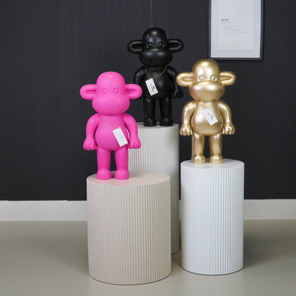 Ornament - aap -beeldje 'de legende' -polyresine - goud - 33x21x50cm