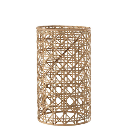 J-Line lantaarn Candice - glas/riet - naturel - groot