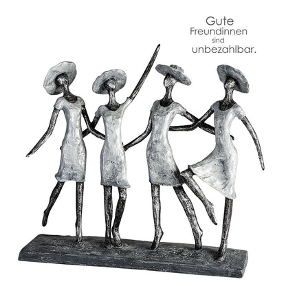 Polysculptuur "4 Dames" antiek zilver