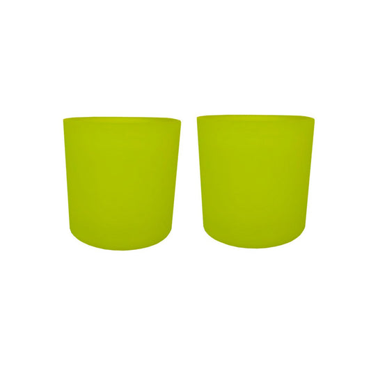 Theelichthouder Celtic Neon yellow Ø12 x H12 cm -2 stuks