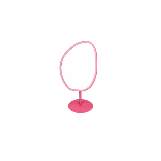 Make Up Mirror Round - Pink - 16,5x12x31,5 cm