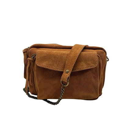 SAC BANDOULIERE CUIR DAIM ANAELLE