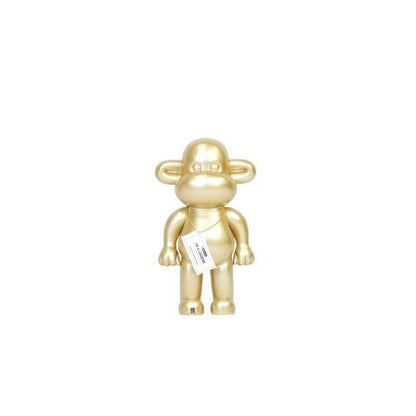 Ornament - aap -beeldje 'de legende'- polyresin - goud - 20,5x13,5x35cm