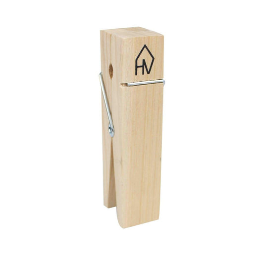 Ornament - Clipkaarthouder - Hout - Naturel - 4x15cm