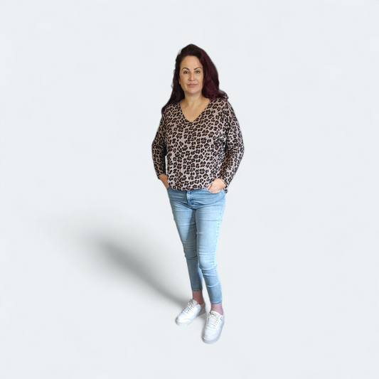 Truitje panterprint taupe