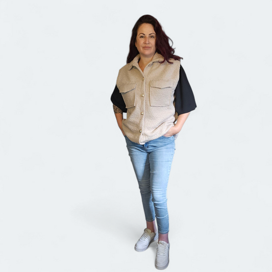 Teddy bodywarmer beige