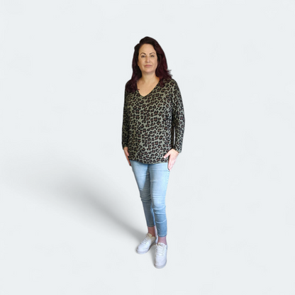 Truitje panter print groen