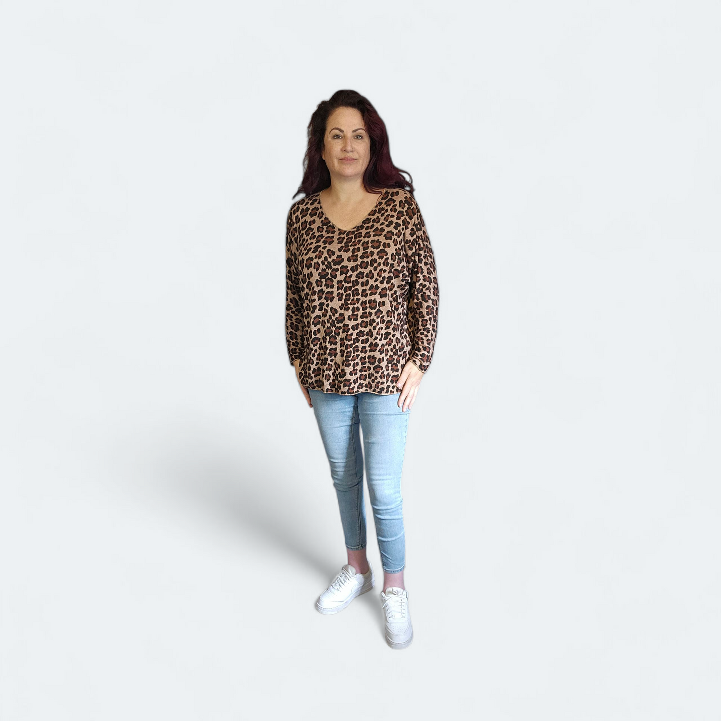 Truitje met panterprint bruin