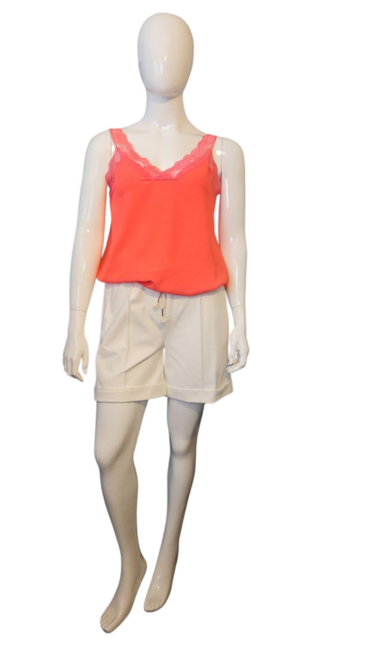 Top met Kant – V-hals & Spaghettibandjes Meerdere kleuren - One Size