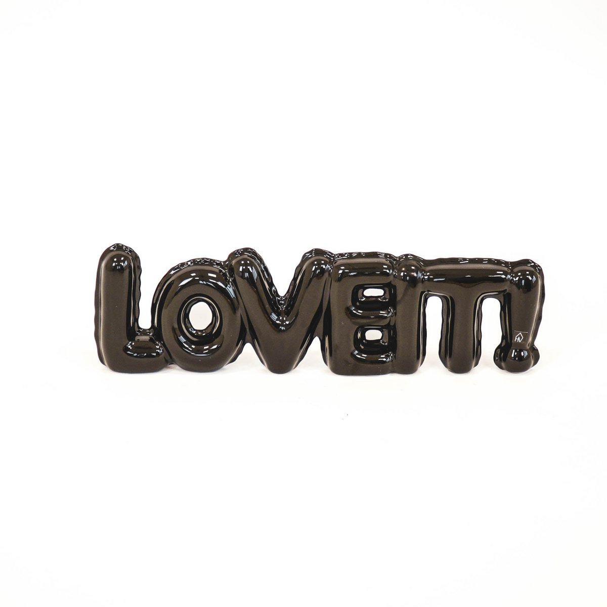 HV Ballonornament 'Love it!' - Zwart - 33,5x3,5x10 cm