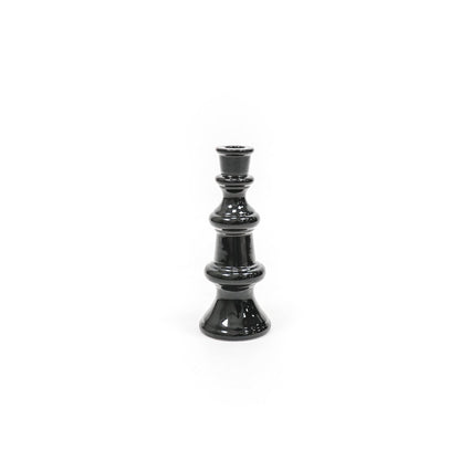 HV Classic Chess Kandelaar L - 9x9x23 cm - Zwart