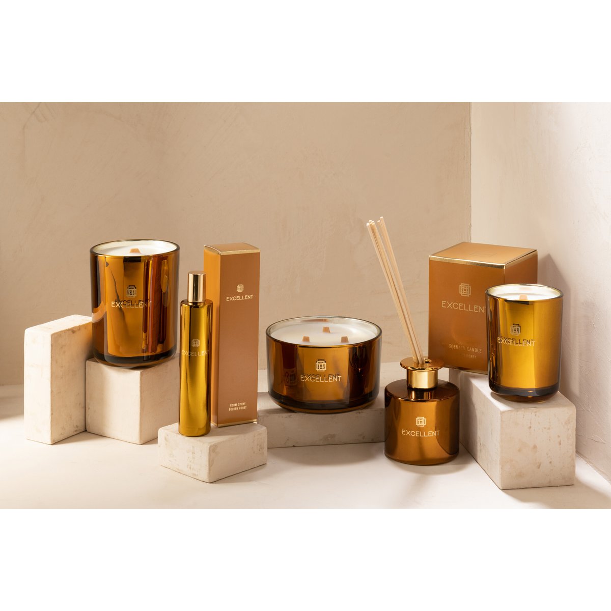 J-Line Geurkaars Excellent Golden Honey Oker Small-50U
