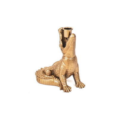 HV Krokodil Kandelaar Goud15x18x12 cm